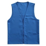 TopTie Adult Volunteer Activity Vest Supermarket Uniform Vests Clerk Workwear-Royal Blue-L