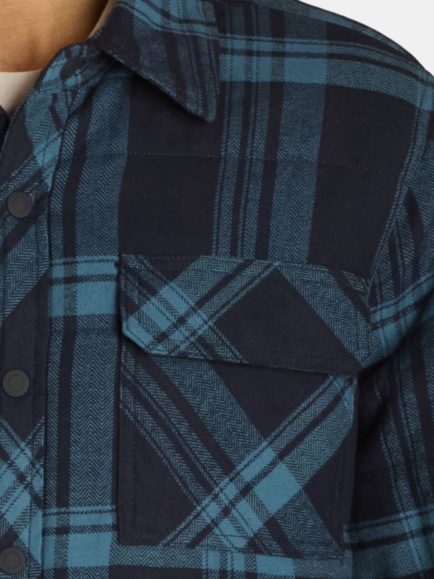 George Men's & Big Men's Fleece Lined Flannel Shirt Jacket, Sizes S-3XL