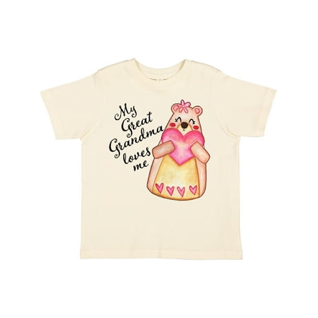 

Inktastic My Great Grandma Loves Me- bear with heart Boys or Girls Toddler T-Shirt
