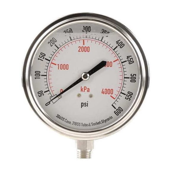 Manufacturer Varies Pressure Gauge,Liquid Filled,3-1/2 In 4CFK5