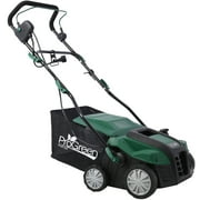 iRerts Electric Dethatcher and Scarifier, 2-in-1 16 Inch Dethatcher Scarifier with 58QT Removable Collection Bag, 4 Position Height Adjustment, 15 Amp Walk Behind Scarifier for Garden Yard, Green