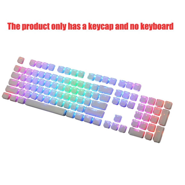 Methold Teclado mecánico personalizado 104 Keycap GAMER Cristal transparente Keycap Colorido Inyección Personaje Luz ABS Real Key Cap Juegos de teclado y mouse para computadora