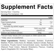 Vitamatic Sugar-Free Vitamin A 25000 IU Gummies, Natural Strawberry, 120 Count, 4.65 oz