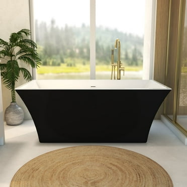 Dax 60 Inch Acrylic Double Ended Freestanding Tub - No Faucet Drillings