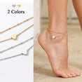 thumbnail image 4 of Pulseras de tobillo de oro PROSTEEL tobilleras de cadena de cuentas de Acero inoxidable de doble capa, 4 of 11