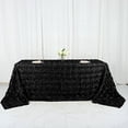 thumbnail image 2 of BalsaCircle Satin 90" x 132" Raised Rectangle Tablecloth Rosette Floral Dinner Kitchen Black, 2 of 8