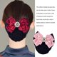 thumbnail image 5 of Minnieouse Cubierta para moño de pelo para mujer, redecilla con diamantes de imitación, pasador con lazo, lazo, encaje, tocado de fiesta de flores para Accesorio para el cabello Rosa claro Minnieouse AP016768-05, 5 of 6