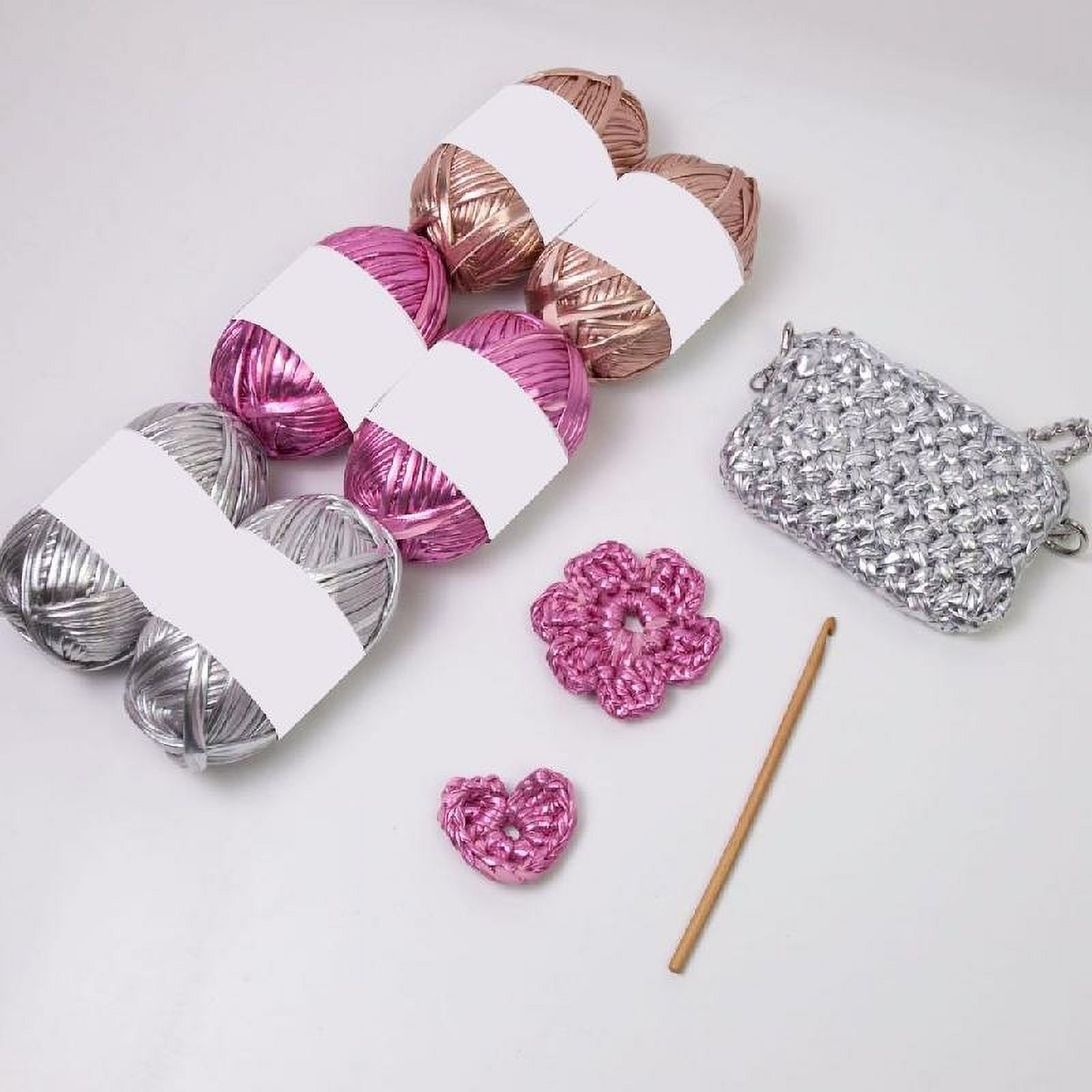 CIYISON 6 Pcs Knitting Yarn Polyester Yarn Metallic T-Shirt Yarn for Crocheting Knitting
