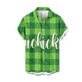 thumbnail image 3 of Camisas casuales Camisa de playa con trébol verde de la suerte Blusas hawaianas de moda para hombres Ropa personalizada de talla grande Camisetas de manga corta para hombre, 3 of 5