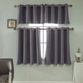 thumbnail image 2 of Goory Solid Color Blackout Short Curtain Panel Eyelet Thermal Grommet Window Drape, 2 of 8