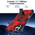 thumbnail image 3 of Case for iPhone 16 Heavy Duty Cover with Kickstand Magnetic Car Mount, Dual-Layers Rugged PC + Silicone Shockproof Anti-Scratches Protective Case for iPhone 16, Red, 3 of 6