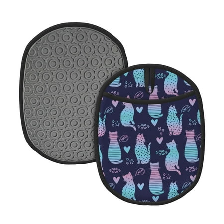 

Tebeau Silhouette Cats Print Silicone Pot Holders Multi-Purpose Hot Pads for Kitchen Trivets Potholders Oven Mitts for Baking Cooking Hot Dishes Pans Heat Resistant