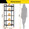 thumbnail image 3 of 6-Wire Standing Storage Shelf, Metal Shelving Unit Pantry Rack for Laundry Kitchen Bathroom Organizer(Black), 3 of 6