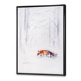 thumbnail image 3 of Designart 'Red Fox Running In White Snow in Countryside II' Farmhouse Framed Canvas Wall Art Print, 3 of 5