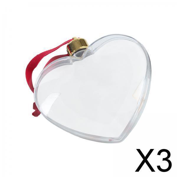 3x Adornos de Fotos de Corazón, Marco de Fotos Transparente en Forma de Corazón, Regalos de Navidad, Colgante, Marco de Fotos Del Día de San Valentín 3 piezas