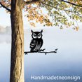 thumbnail image 5 of Handmadetneonsign Great Horned Owl On Branch Metal Tree Stake, Owl Garden Tree Stake, Owl Metal Tree 68518, 5 of 5