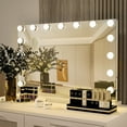 thumbnail image 6 of PULUOMIS Large Vanity Mirror Hollywood Style 15/18 LED Lights Makeup Mirror USB Charging, 6 of 7