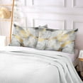 thumbnail image 5 of White Grey Gold Marble Plush Pillow Cases Standard Size Ultra Soft Warm Pillowcases with Zipper 20"x26", 5 of 9