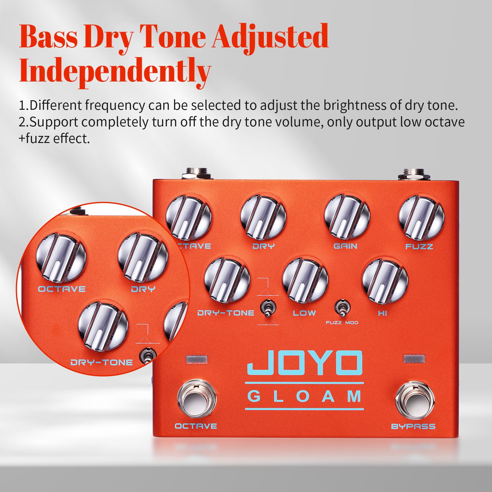 JOYO R-29 Bass Tone Octave FUZZ Effects Pedal with Dry Wet Mixer Control Sync Mode