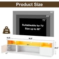 thumbnail image 2 of Aphthongs 90" LED TV Stand with Power Outlet for 100/90/85 Inch TVs, High Glossy Modern Entertainment Center TV Media Console Gaming with 2 Storage Cabinets for Living Room, Bedroom, 2 of 8