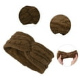 thumbnail image 3 of Unique Bargains 1 Pc Women's Warm Headband Cross Cable Knitted Headband Dark Brown, 3 of 6