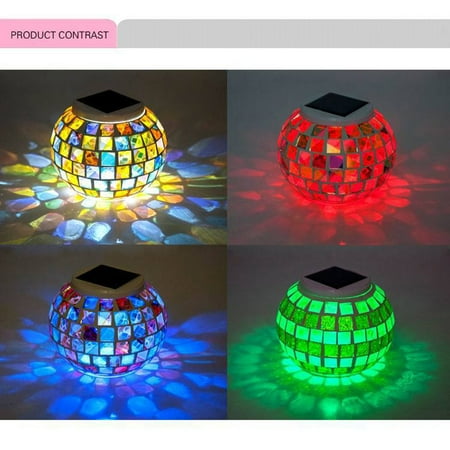 Lubelski Solar Power Led Mosaic Glass Ball Color Changing Light Garden Lawn Decor Lamp Canada Lubelski Solar Power Led Mosaic Glass, Mosaic Solar Powered Garden Lights