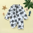 thumbnail image 2 of Icvfdpl Toddler Summer Long Sleeve Boys Cartoon Tree Prints Surfing Swimwear Swimsuit Beach Fashion Trendy Child Vacation Wear, 2 of 6