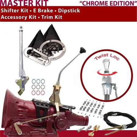 American Shifter 4L60E Shifter Kit 10 in. E-Brake Cable Clamp Trim Kit Dipstick for CBC0E