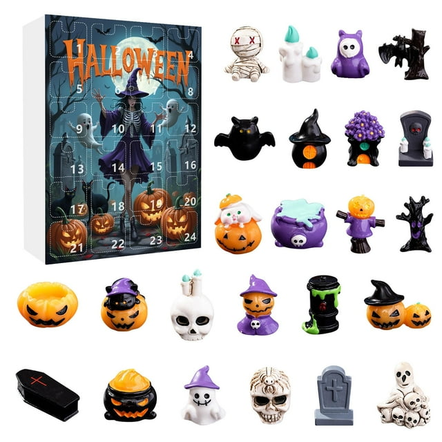 BKER Halloween Countdown Calendar Surprise Blind Set Advent Calendar For Kids Adults Holiday Countdown