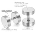 thumbnail image 3 of OIDEA Stainless Steel 8mm Polished Tapers Cheater Faux Fake Ear Plugs Gauges Stud Earrings-Silver, 3 of 3
