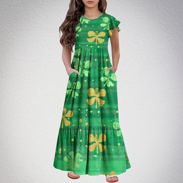 LOVZFMLL Robe d'Été à Manches Courtes Col Rond Couleur Unie
