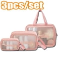 thumbnail image 2 of Cheers.US 3 Pcs/Set Clear Cosmetic Bag Travel Toiletry Bag with Zipper Vinyl PVC Make-up Pouch Handle Straps for Women Men, Waterproof Packing Organizer Storage Diaper Pencil Bags, 2 of 7