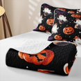 thumbnail image 4 of Homewish Halloween Cartoon Ghost Twin Quilt Set, Pumpkin Lantern Twin Coverlet Set, Black Orange Purple, 2-Piece 1 Bedspread and 1 Pillowcase, 4 of 7