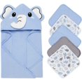 thumbnail image 2 of Unisex Hooded Baby Bath Towel for Newborn with 5 Baby Washcloths Animal Ultra Absorbent and Soft Cotton Hooded Bath Towel for Toddler Infant, 2 of 8