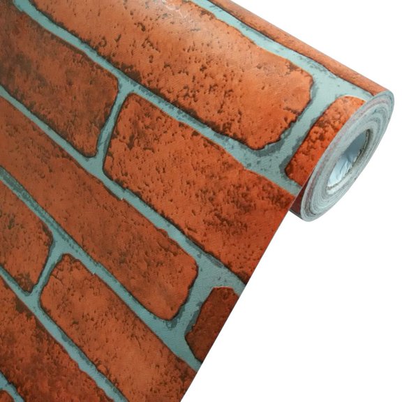 Orange Wall Self-Adhesive Wallpaper - Peel and Stick Vinyl Wallpaper for Home Decor, 17.7" x 394", Removable, Waterproof, Easy Application for Living Room, Bedroom, Bathroom