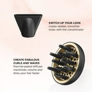 Tayshia by Conair Tourmaline Ceramic Pro All Hair Types Hair Dryer With Less Frizz and Less Damage 803