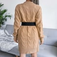 thumbnail image 5 of Fesfesfes Long Sleeve Dresses for Women Round Neck Bodycon Midi Dress Solid Color Knitting Pullover Dress, 5 of 7