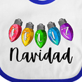 thumbnail image 4 of Inktastic Feliz Navidad Rainbow Holiday Lights Boys or Girls Baby Bib, 4 of 4
