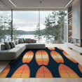 thumbnail image 2 of ODIKA Surfboard Wave Inspired Elongated Stripe Decorative Surf Shaped for Living Room, Under Sectional, Family , Non-Slip Flatwoven, 2 of 7