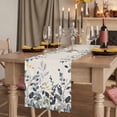 thumbnail image 2 of Table Runners 120 Inches Long Dress Scarves, Blue Grey Eucalyptus Farmhouse Coffee/Dining/Kitchen Table Runner for Living Room, Farmhouse Weeping Leaves on Linen 13x120 Inch, 2 of 9