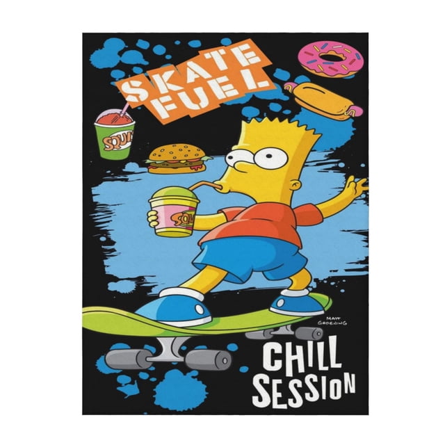 Manta de franela suave y cómoda de Los Simpsons, ligera y cálida, ideal para sofá cama de 127 x 101 cm.