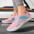 thumbnail image 3 of Rokment Womens Mens Barefoot Slip on Water Shoes Adult Mesh Five Finger Wide Toe Non Slip Rubber Sole Hiking Trekking Swimming Pool River Yoga Exercise Beach Sneakers Quick-Dry Pink Size 7, 3 of 6