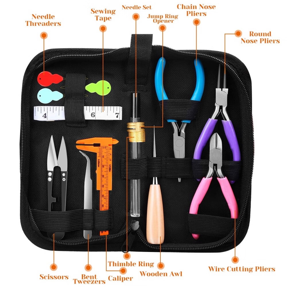 Jewelry Making Supplies Kit, Jewelry Making Kit with Jewelry Making Tools, Jewelry Wires and Jewelry Findings for Jewelry Making, Repair and Beading