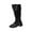 Black, variant on XUNKUSGA Wide Calf Boots for Women Fashion Tall Buckle Boots Casual Pointed Toe Low Heels Knee High Boots Women Classic Side Zipper Riding Boots 36-43 Black