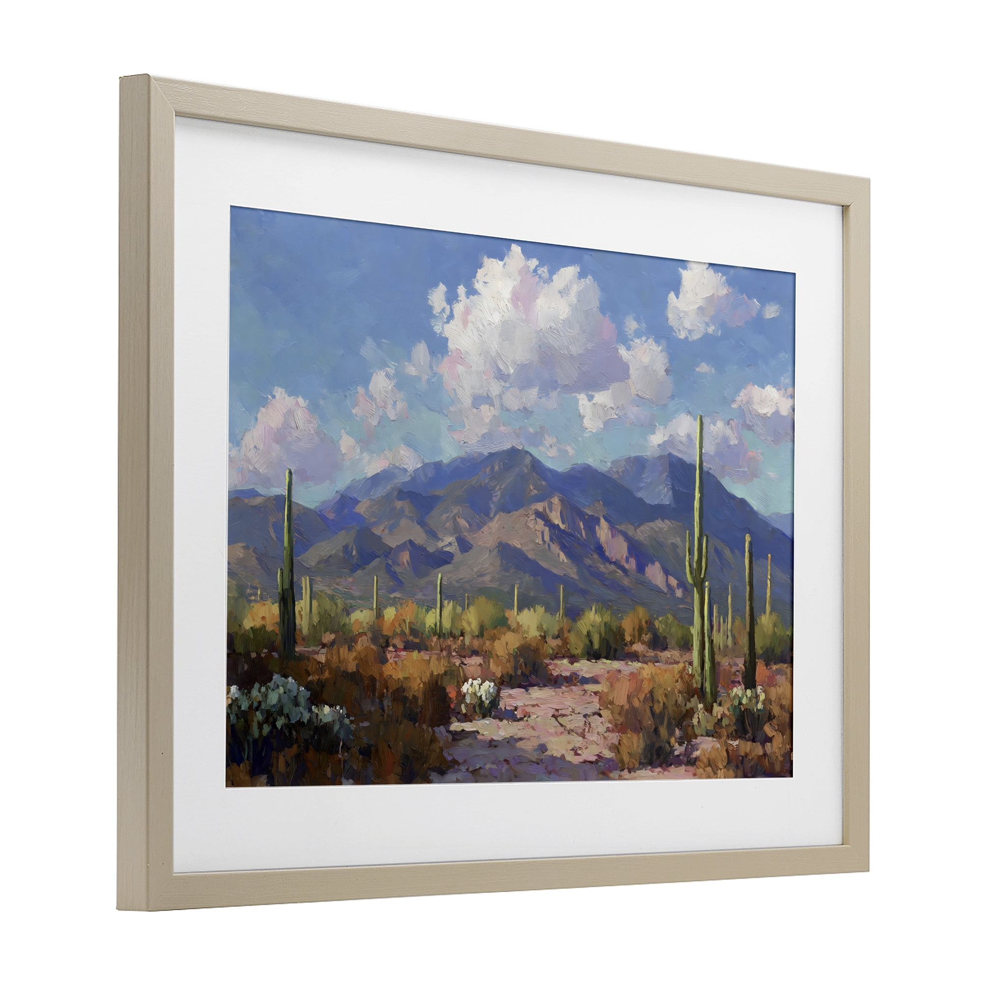 Stupell Industries Desert Mountains at Sunset Glow Birch Framed Print Under Glass, design by Gina Kelly