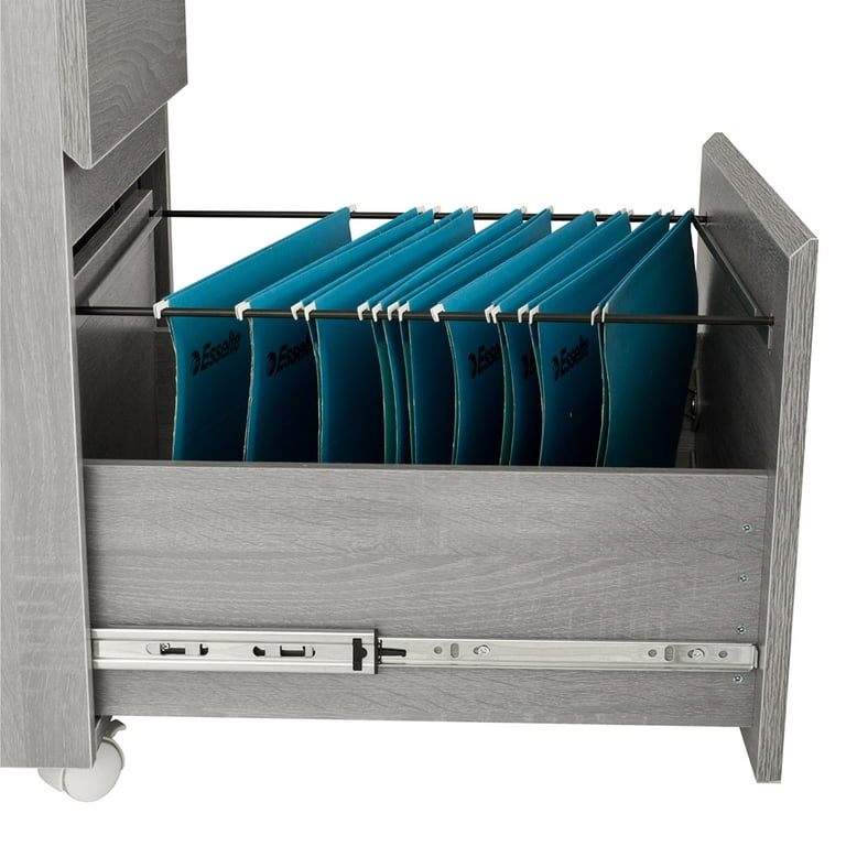 Rolling File Cabinet With Glass Top - Techni Mobili