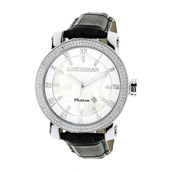Designer Diamond Watch .18ct White MOP Mens
