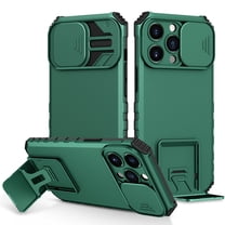 Nalacover Case for Apple iPhone 13 Pro, with Camera Cover Kickstand [Protective & Slim Fit] [Anti-Scratch & Anti-Fingerprint] Sliding Lens Cover Protection for iPhone 13 Pro 6.1 inch, Darkgreen
