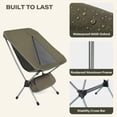 thumbnail image 6 of LAUSAINT HOME Ultralight Folding Camping Moon Chair, Heavy Duty 280 Lbs Portable Backpacking Chair, Padded Lightweight Outdoor Lawn Beach Chair with Carry Bag for Adult Camping Hiking Travel, Green, 6 of 12