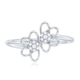 thumbnail image 4 of Rosec Jewels Twin Floral Promise Ring for Women - Natural Diamond Ring (HI-SI Quality), 10K White Gold, US 5.00, 4 of 8